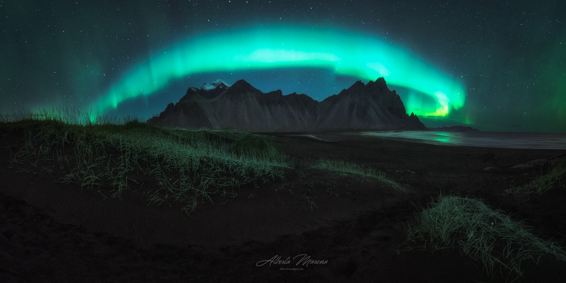 Iceland, boreal, Northern lights, Stokness, Green, Night photography, Night, nightscape, rocks, mountains, Beach